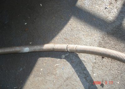 Nixie underwater cable before repairing it . The damage  is visible.